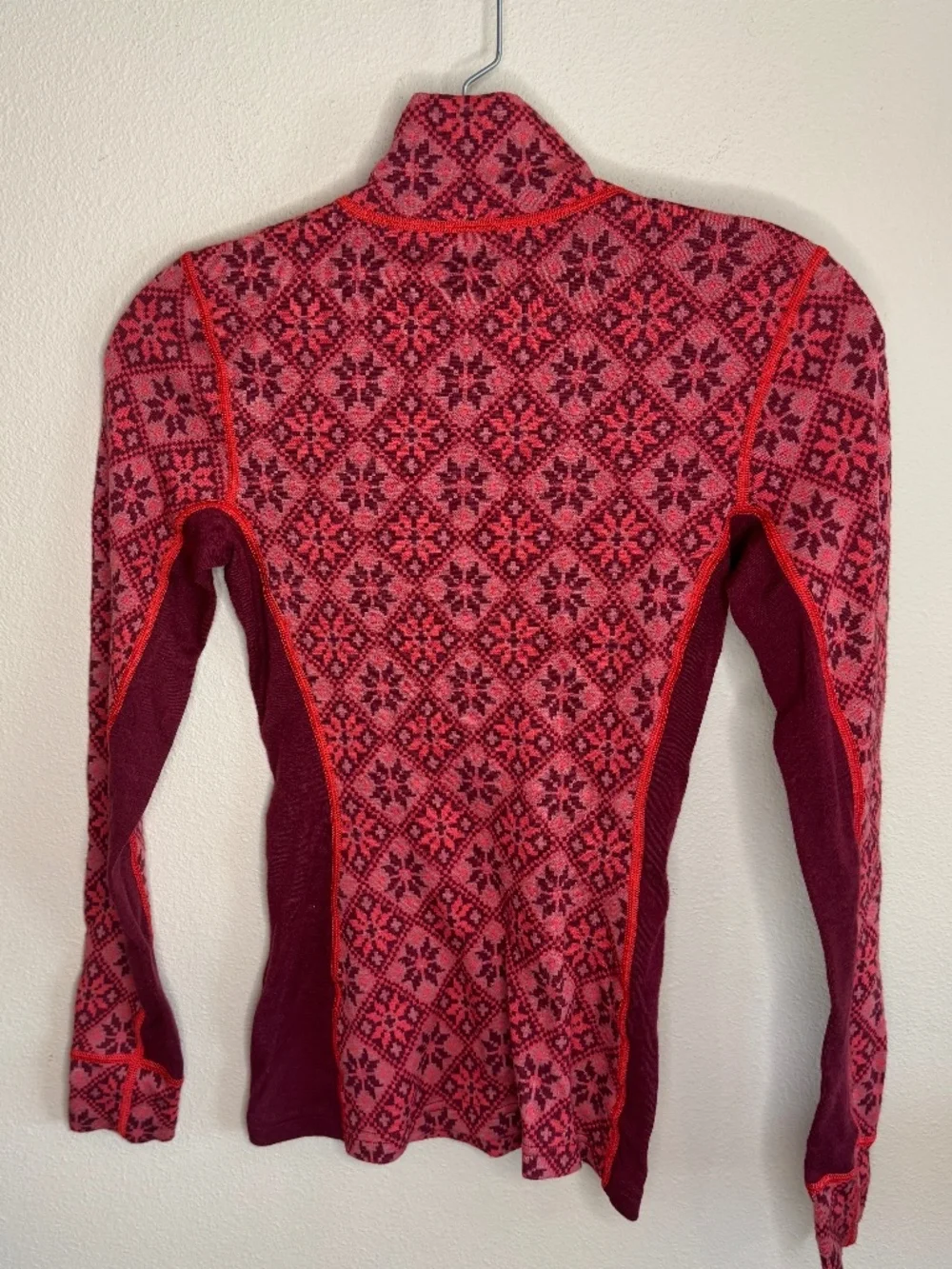 Kari Traa Rose Base Layer Set - 100% Merino Wool - Rouge Red. XS - Picture 7 of 15